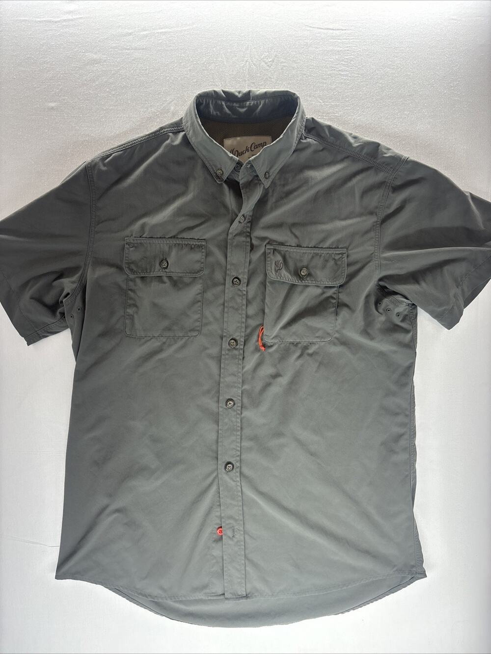 Duck Camp Lightweight Hunting Shirt Men's Sz. Large Green Vented S/S Button Up